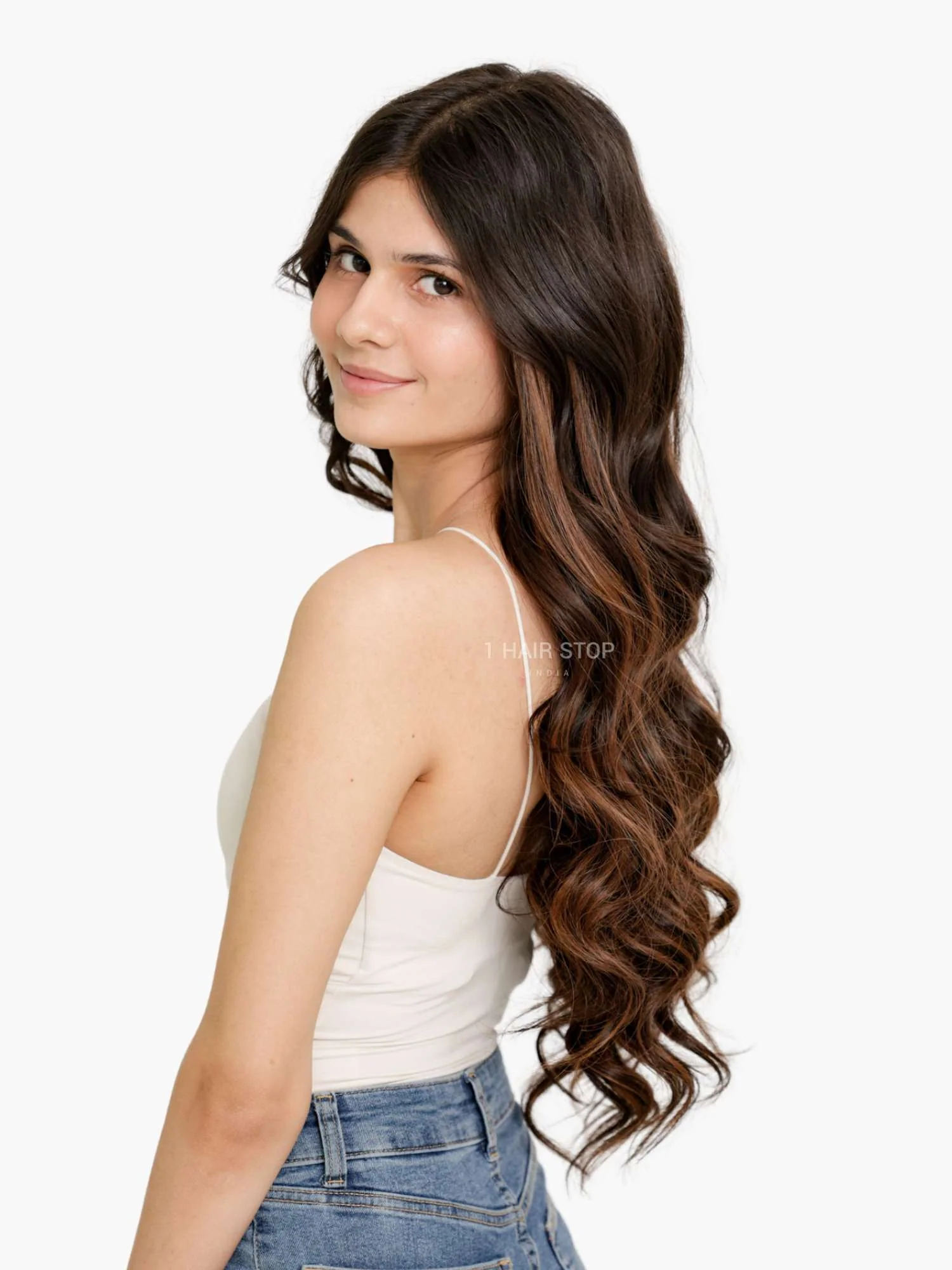Mocha Brown Balayage Seamless 7 Set Clip-in Extensions - Image 3
