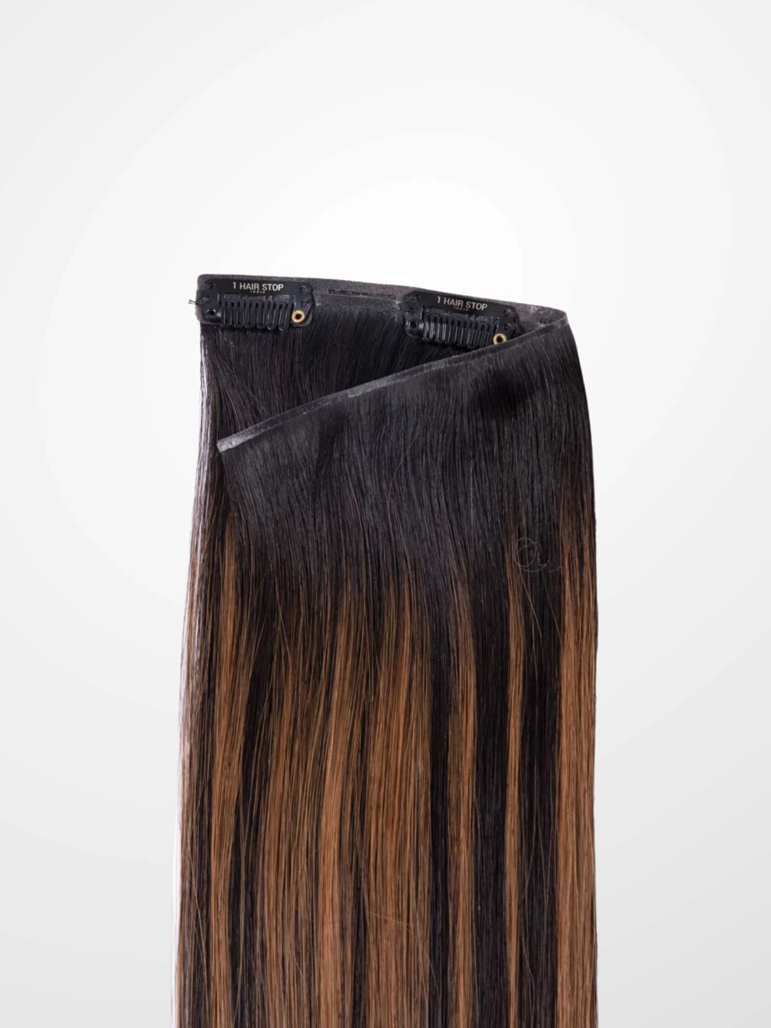 Mocha Brown Balayage Seamless 7 Set Clip-in Extensions - Image 4