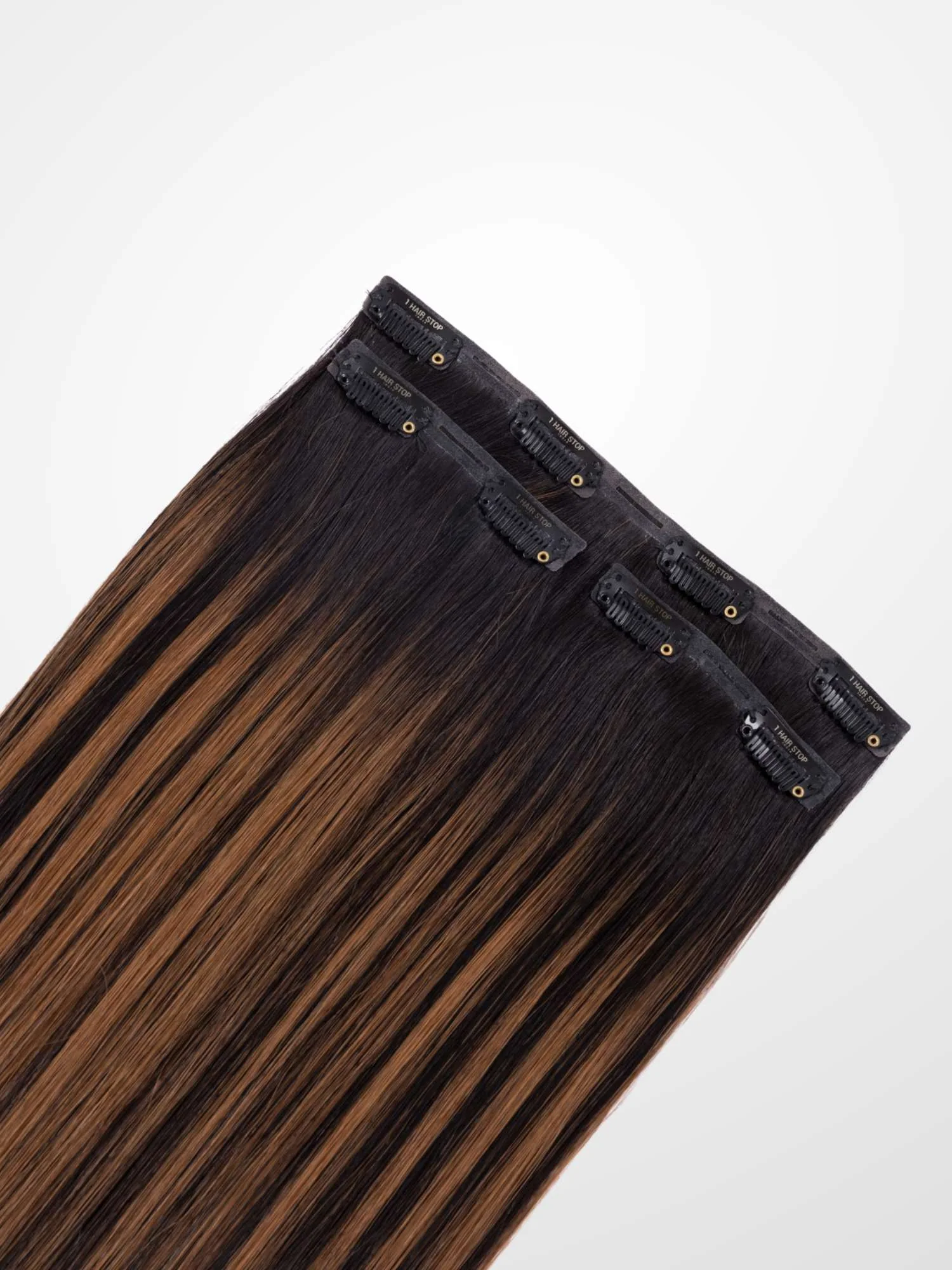 Mocha Brown Balayage - Seamless 3 Set Clip-in Extensions - Image 4