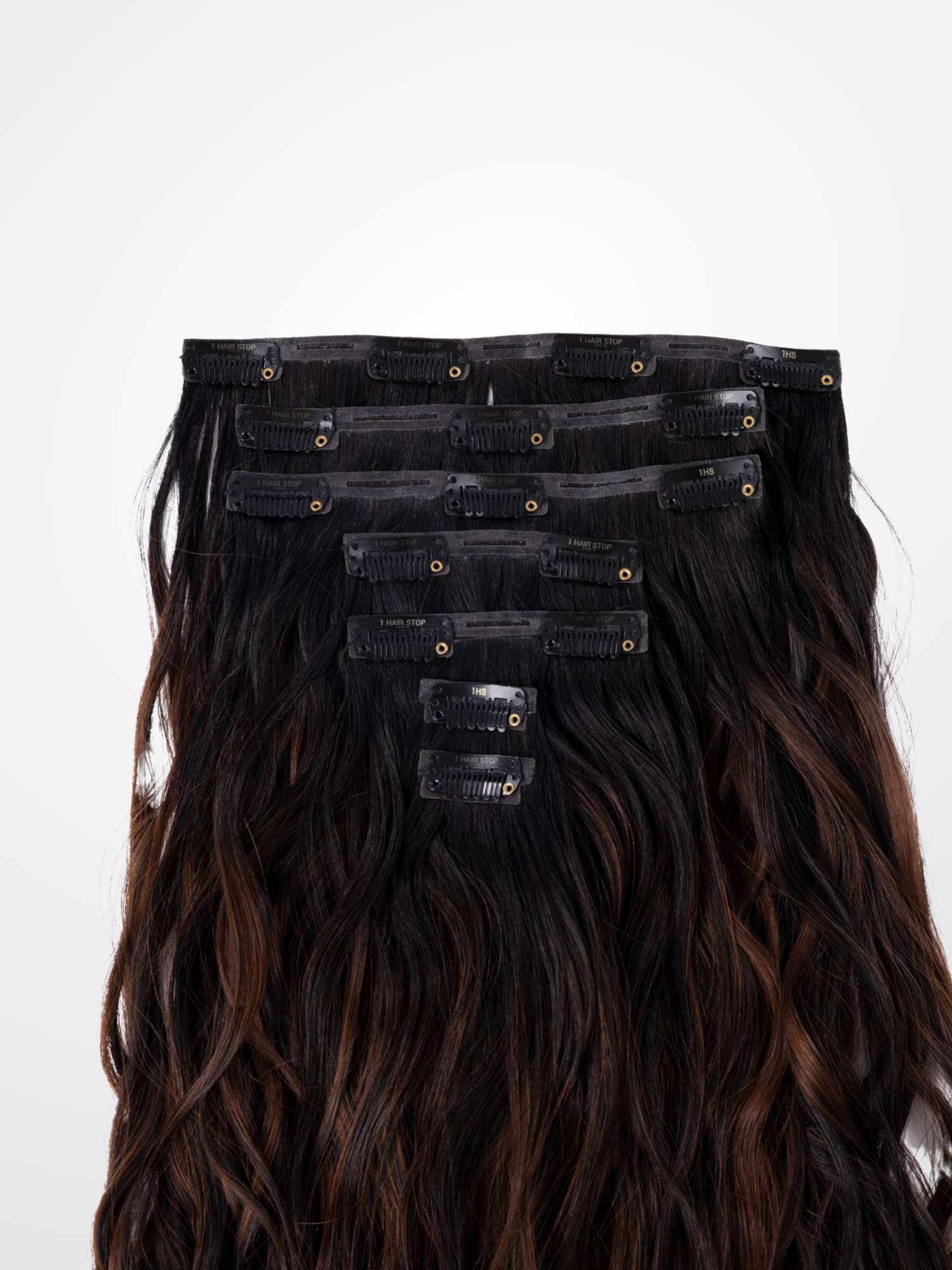 Caramel Brown Balayage Seamless 7 Set Clip-in Extensions - Image 7